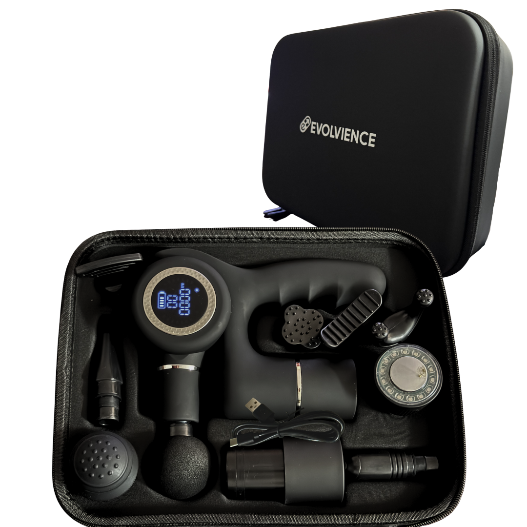 Profesjonell massasjepistol EVOLVIENCE PRO – doble batterier