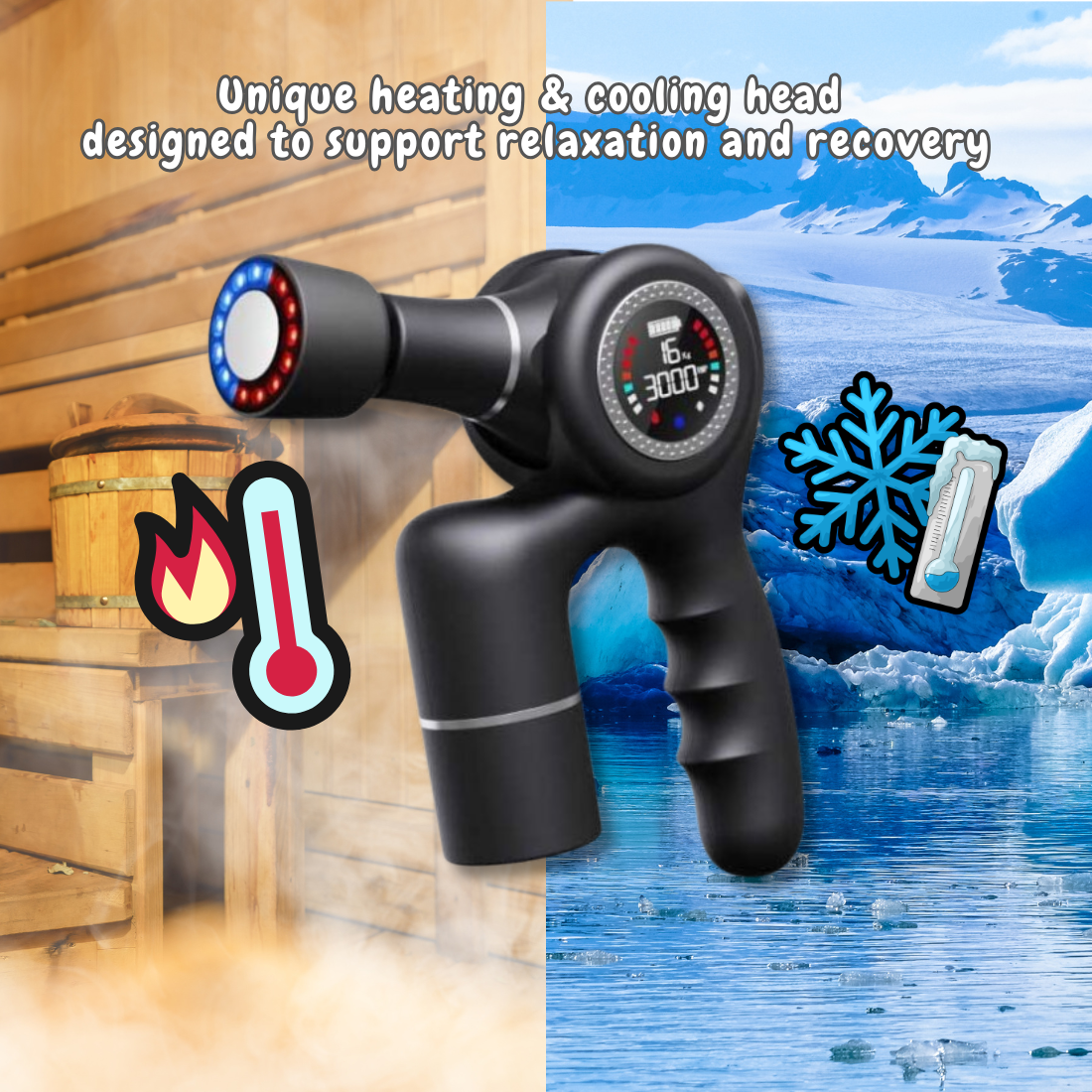 Profesjonell massasjepistol EVOLVIENCE PRO – doble batterier