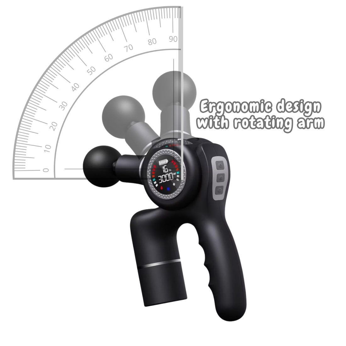 Profesjonell massasjepistol EVOLVIENCE PRO – doble batterier
